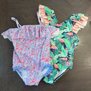 RuffleButts Two One Piece Bathing Suits, Size 3T